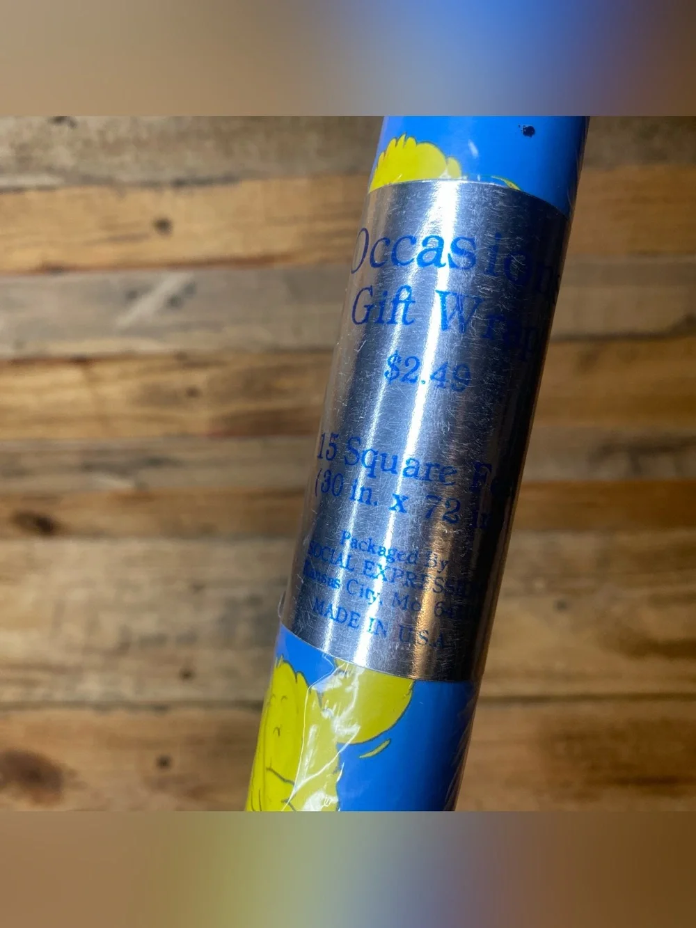Vtg Sesame Street Big Bird Gibson Greetings 1980s Gift Wrapping Paper /Half Roll